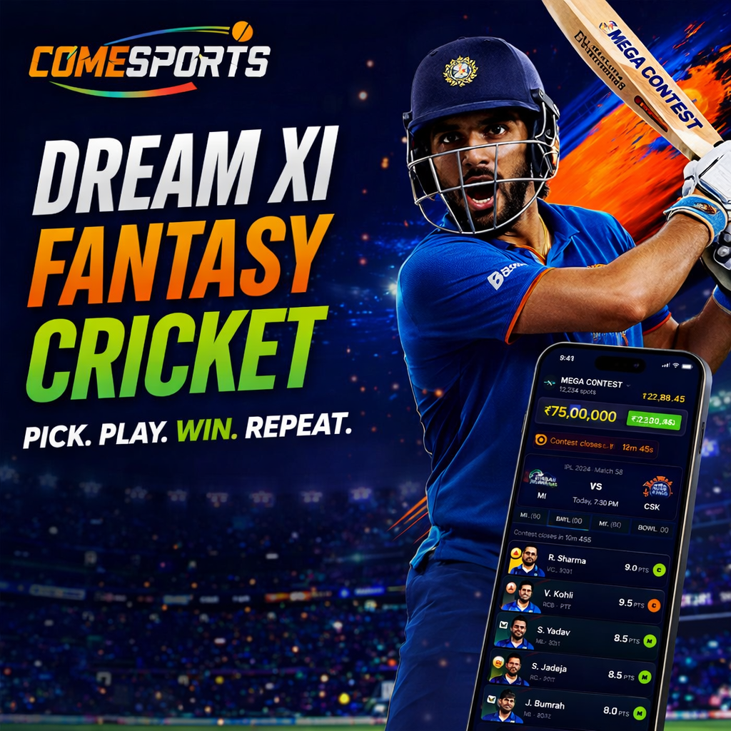 COME DOWNLOAD Dream XI fantasy cricket ad visual